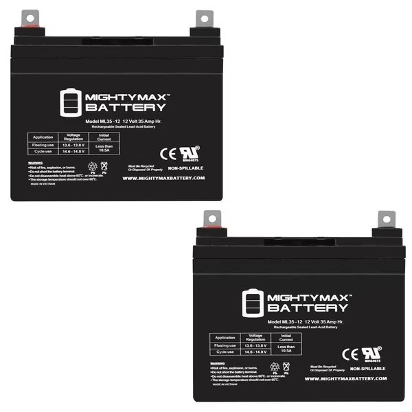 ML35-12 - 12V 35AH Compatible Replacement SLA Battery for DJW12-33 - 2PK, Mighty Max Battery, Mfr#: MAX3437066